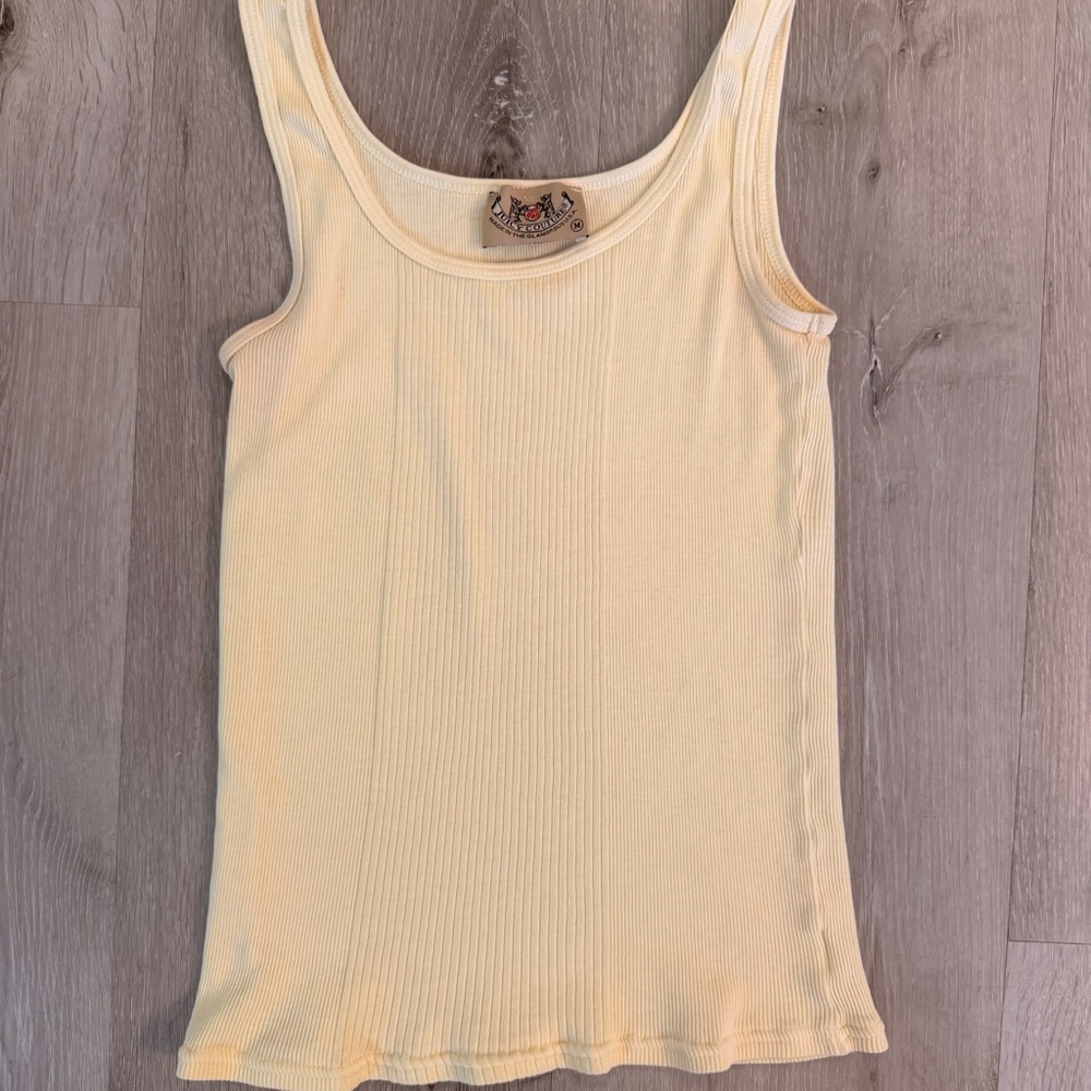 2005 Vintage Juicy Couture ribbed yellow tank top | Medium
